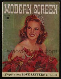 4b294 MODERN SCREEN magazine January 1942 wonderful cover art of Judy Garland by Earl Christy!