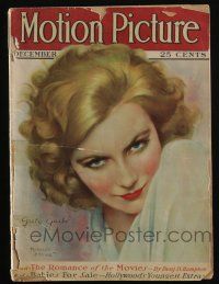 4b199 MOTION PICTURE magazine December 1927 art of Greta Garbo by Marland Stone, Jazz Singer!