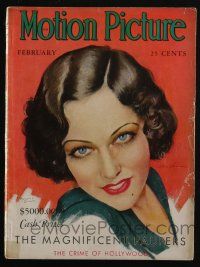 4b206 MOTION PICTURE magazine February 1931 art of Gloria Swanson by Marland Stone, Clara Bow!