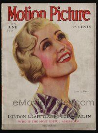 4b210 MOTION PICTURE magazine June 1931 art of Laura La Plante by Marland Stone, Bennett & Garbo!