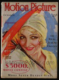 4b203 MOTION PICTURE magazine October 1930 art of Bessie Love by Marland Stone, Sextet Appeal!