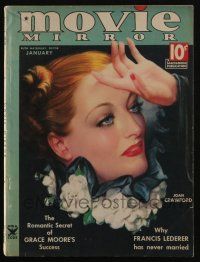 4b300 MOVIE MIRROR magazine January 1935 art of Joan Crawford by Zoe Mozert, Fay Wray + more!