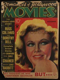 4b304 ROMANCES OF HOLLYWOOD MOVIES magazine November 1934 cover art of Ginger Rogers, Chained!