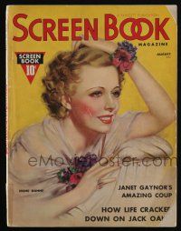 4b254 SCREEN BOOK magazine August 1937 art of Irene Dunne, Broadway Melody 2-page color spread!