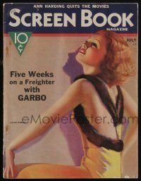 4b243 SCREEN BOOK magazine July 1933 art of sexy Lilian Harvey, putting Ginger into New York life!