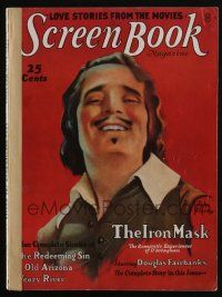 4b231 SCREEN BOOK magazine May 1929 art of Douglas Fairbanks in The Iron Mask by John Clarke!