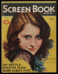 4b237 SCREEN BOOK magazine May 1932 art of Barbara Stanwyck by Martha Sawyers, Clark Gable's past!