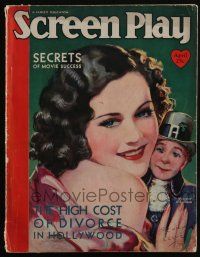 4b263 SCREEN PLAY magazine April 1931 art of Maureen O'Sullivan by Henry Clive, Charlie Chaplin!