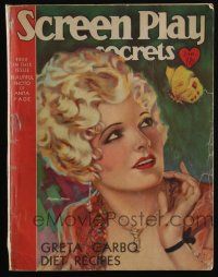 4b262 SCREEN PLAY magazine Jan 1931 art of Marion Nixon by Henry Clive, Harlow in Hell's Angels!