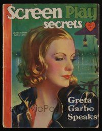 4b260 SCREEN PLAY magazine June 1930 wonderful art of Greta Garbo by Henry Clive!