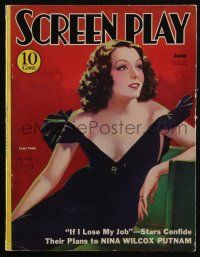 4b267 SCREEN PLAY magazine Jun 1933 art of Lupe Velez by Henry Clive, Marlene Dietrich, Jean Harlow