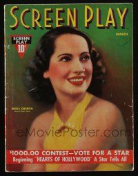 4b274 SCREEN PLAY magazine March 1937 Merle Oberon by Edwin Bower Hesser, newest crop of cuties!