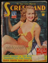 4b287 SCREENLAND magazine August 1942 Betty Grable, Gene Autry, Roy Rogers, Rita Hayworth + more!
