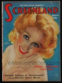 4b278 SCREENLAND magazine February 1932 art of Joan Blondell by Edward L. Chase, Garbo & Novarro!