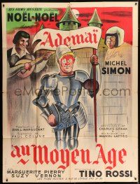 4c491 ADEMAI AU MOYEN AGE French 1p '35 art of wacky knight Noel-Noel in armor by castle!