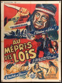 4c519 BATTLE AT APACHE PASS French 1p '52 different Rene Lefebvre art of Geronimo & Cochise!