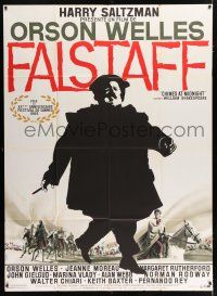 4c563 CHIMES AT MIDNIGHT French 1p '66 different art of Orson Welles as Falstaff by Landi!