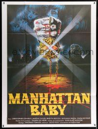 4c616 EYE OF THE EVIL DEAD French 1p '82 Lucio Fulci's Manhattan Baby, cool different horror art!