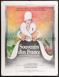 4c640 FRENCH PROVINCIAL French 1p '75 great artwork of Jeanne Moreau by Rene Ferracci!
