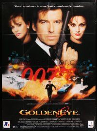 4c665 GOLDENEYE French 1p '95 Pierce Brosnan as secret agent James Bond 007, cool montage!