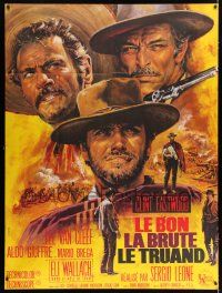 4c667 GOOD, THE BAD & THE UGLY French 1p '68 Clint Eastwood, Leone, Mascii art, rare 1st release!