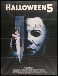 4c679 HALLOWEEN 5 French 1p '89 The Revenge of Michael Myers, creepy horror image!