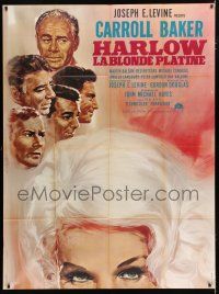 4c686 HARLOW French 1p '65 Carroll Baker in the title role, different Landi art!