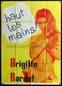 4c838 ONLY FOR LOVE INCOMPLETE French vertical 2p '61 sexy topless Brigitte Bardot covering herself!