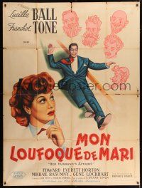 4c692 HER HUSBAND'S AFFAIRS French 1p '47 great different art of Lucille Ball & Franchot Tone!