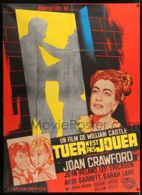 4c711 I SAW WHAT YOU DID French 1p '65 Joan Crawford, William Castle, cool different artwork!