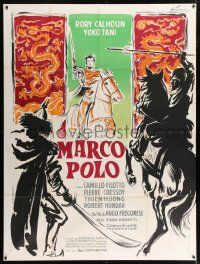 4c795 MARCO POLO French 1p '62 cool different art of Rory Calhoun on horse by Boris Grinsson!