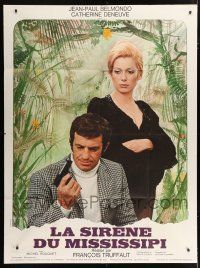 4c806 MISSISSIPPI MERMAID style B French 1p '70 Francois Truffaut, Belmondo & Catherine Deneuve!