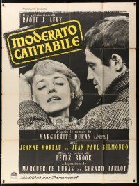 4c807 MODERATO CANTABILE French 1p '60 close up of Jeanne Moreau & Jean-Paul Belmondo!