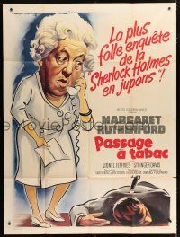 4c814 MURDER AHOY French 1p '64 Soubie art of Margaret Rutherford as Agatha Christie's Miss Marple!