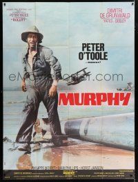 4c815 MURPHY'S WAR style B French 1p '71 great different image of Peter O'Toole on beach & airplane!