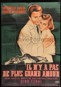 4c825 NON C'E AMORE PIU GRANDE French 1p '57 Giorgi Bianchi's No Greater Love, romantic art!