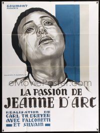 4c845 PASSION OF JOAN OF ARC French 1p R78 Carl Theodor Dreyer classic, different art by Mercier!