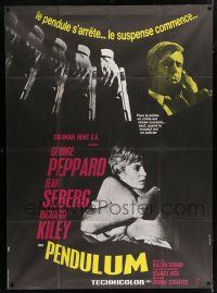 4c847 PENDULUM French 1p '69 George Peppard, Jean Seberg, cool different image!