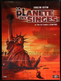 4c851 PLANET OF THE APES French 1p R00s best different image of Heston by Statue of Liberty!