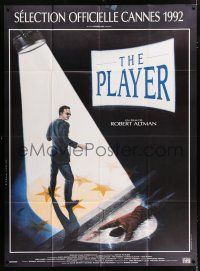 4c852 PLAYER French 1p '92 Robert Altman, Tim Robbins, different art by Pascal Lenoine!