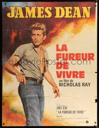 4c874 REBEL WITHOUT A CAUSE French 1p R70s Nicholas Ray, different art of James Dean by Mascii!