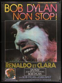 4c877 RENALDO & CLARA French 1p '79 cool different super c/u of Bob Dylan singing into microphone!