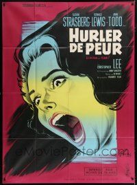 4c899 SCREAM OF FEAR French 1p '61 Hammer, Boris Grinsson art of terrified Susan Strasberg!