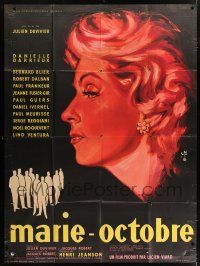 4c901 SECRET MEETING French 1p '59 Julien Duvivier's Marie-Octobre, Thos art of Danielle Darrieux!