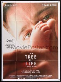 4c960 TREE OF LIFE French 1p '11 super close up of Brad Pitt looking at baby's feet!