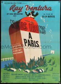 4c984 WE WILL ALL GO TO PARIS French 1p R50s Jean Boyer's Nous irons a Paris, cool Pontac art!