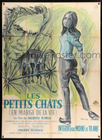 4c991 WILD ROOTS OF LOVE French 1p '65 great Trambouze art of 22 year-old Catherine Deneuve!