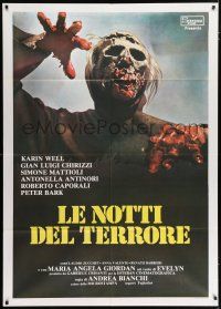4c024 BURIAL GROUND Italian 1p '81 Le notti del terrore, best different zombie artwork!