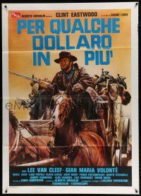 4c049 FOR A FEW DOLLARS MORE Italian 1p R80s different art of Eastwood on stagecoach by Ciriello!