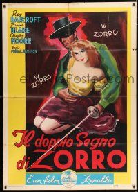 4c054 GHOST OF ZORRO Italian 1p '51 Marino art of Clayton Moore as the most famous masked hero!